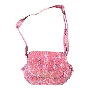 Vera Bradley Bag Hope Toile Coral Pink Small Messenger Crossbody Floral Purse